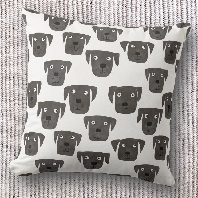 Schwarzer Labrador Retriever Niedlich Kissen (Von Creator hochgeladen)