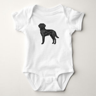 Schwarzer Labrador Retriever Süße Cartoon-Hunde-Ku Baby Strampler