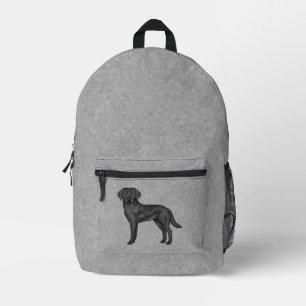 Schwarzer Labrador Retriever Süßer Cartoon-Hund Gr Bedruckter Rucksack