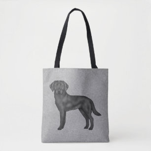 Schwarzer Labrador Retriever Süßer Cartoon-Hund Gr Tasche