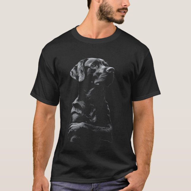 Schwarzer Labrador Retriever T-Shirt (Vorderseite)