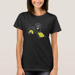 Schwarzer Labrador Retriever Tennisball Tennisspie T-Shirt