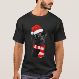 Schwarzer Labrador Retriever Weihnachtsbeleuchtung T-Shirt