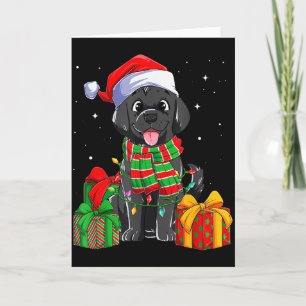 Schwarzer Labrador Retriever Weihnachtslichter Xma Karte