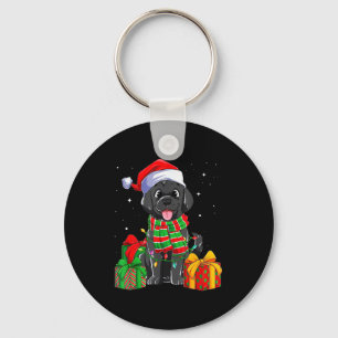 Schwarzer Labrador Retriever Weihnachtslichter Xma Schlüsselanhänger