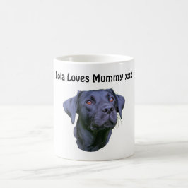 Schwarzer Labrador retriever-Welpe Kaffeetasse