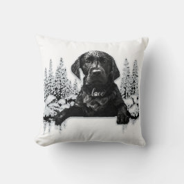 Schwarzer Labrador Retriever Welpe T - Shirt Kissen