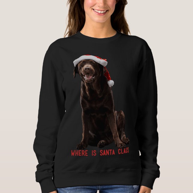 Schwarzer Labrador Retriever zu Weihnachten Sweatshirt (Vorderseite)