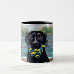 SCHWARZER LABRADOR RETRIEVER ZWEIFARBIGE TASSE