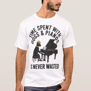 Schwarzer Labrador spielt Klavier - Zeit mit dem H T-Shirt
