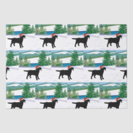 Schwarzer Labrador Weihnachtsansicht Seidenpapier