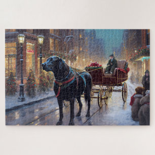 Schwarzer Labrador Weihnachtsfestliche Jahreszeit
