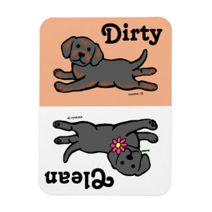 Schwarzer Labrador-Welpen-saubere/schmutzige Magnet