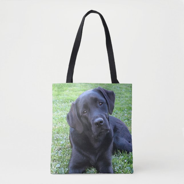 Schwarzer Labrador Welpenhund Tasche (Vorderseite)