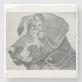 Schwarzer Labradorgetränk-Untersetzer Steinuntersetzer
