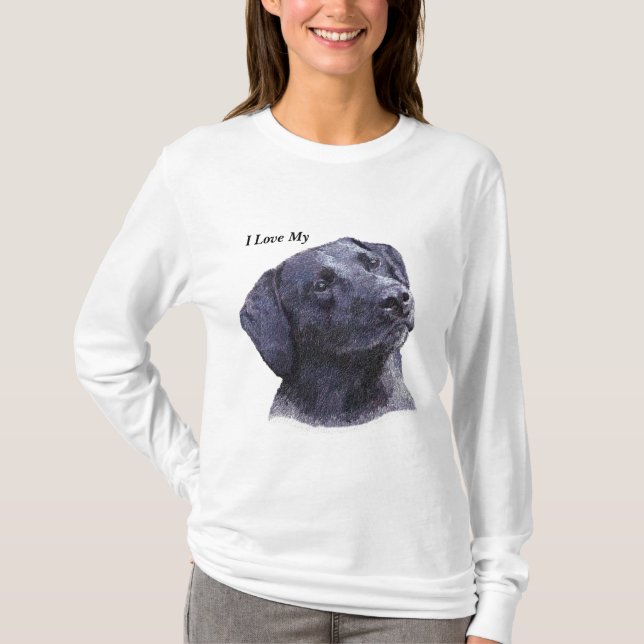 Schwarzer LabradorHoodie, meine i-Liebe (Hund) T-Shirt (Vorderseite)