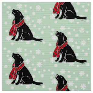 Schwarzer Labradortartan-Schal 2 Stoff