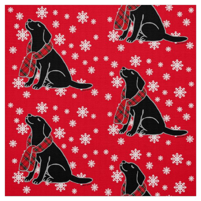 Schwarzer Labradortartan-Schal 2 Stoff (Muster)