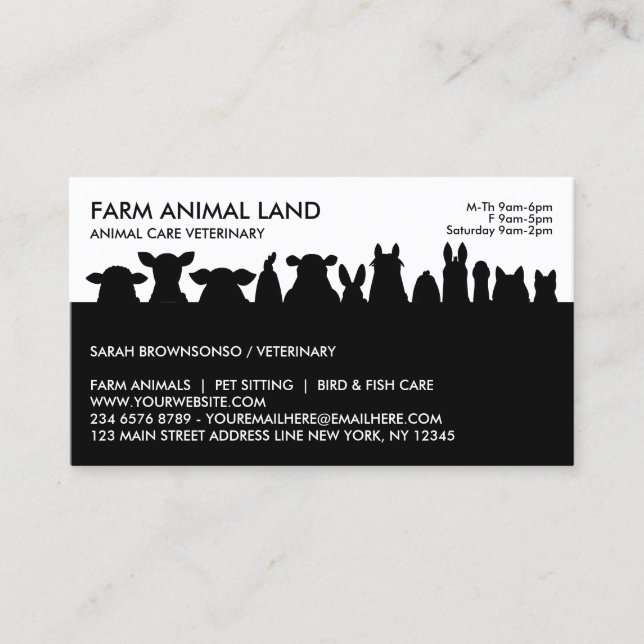 Schwarzer Landsmann - Tierernennung Besuch Veterin Visitenkarte (Vorderseite)