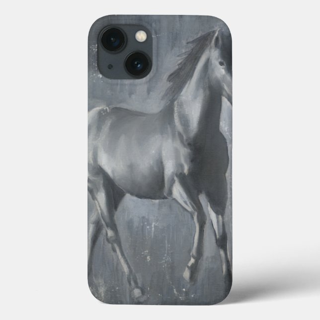Schwarzer laufender Stallion Case-Mate iPhone Hülle (Rückseite)