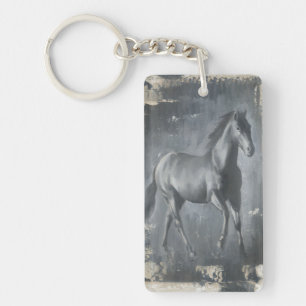 Schwarzer laufender Stallion Schlüsselanhänger