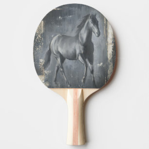 Schwarzer laufender Stallion Tischtennis Schläger