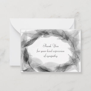 Schwarzer Leaf Rahmen nach Beerdigung Danke Karten