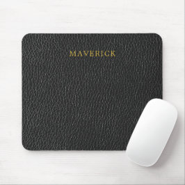 Schwarzer Lederstrukturhintergrund mit individuell Mousepad