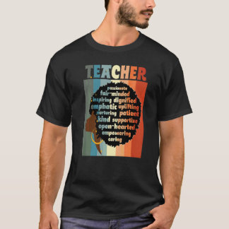 Schwarzer Lehrer Afro Liebe Melanin Lehrer Anerken T-Shirt