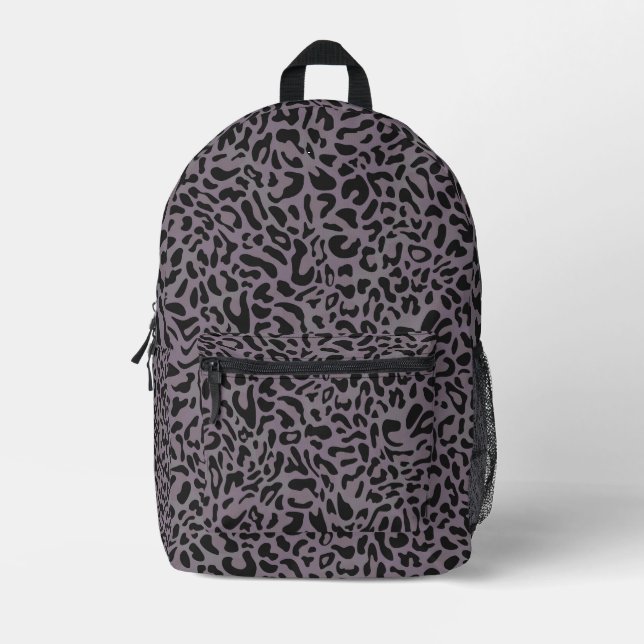 schwarzer Leopard Bedruckter Rucksack (Vorderseite)