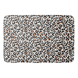 Schwarzer Leopard-Druck mit weißem Pfirsich Badematte