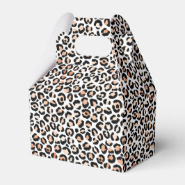 Schwarzer Leopard-Druck mit weißem Pfirsich Geschenkschachtel