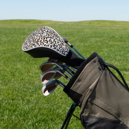 Schwarzer Leopard-Druck mit weißem Pfirsich Golf Headcover