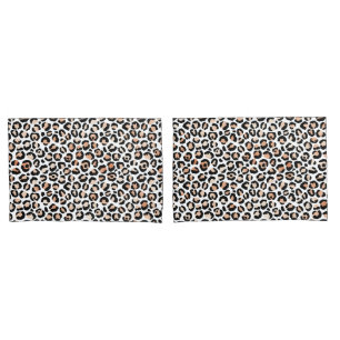 Schwarzer Leopard-Druck mit weißem Pfirsich Kissenbezug