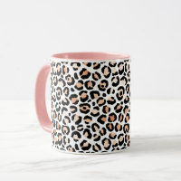 Schwarzer Leopard-Druck mit weißem Pfirsich