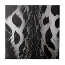 Schwarzer Leopard Keramik Tile Set