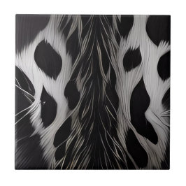 Schwarzer Leopard Keramik Tile Set Fliese