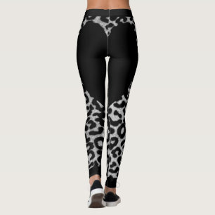 Schwarzer Leopard Leggings