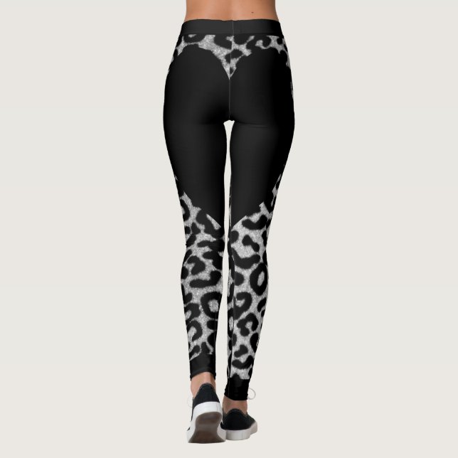 Schwarzer Leopard Leggings (Rückseite)