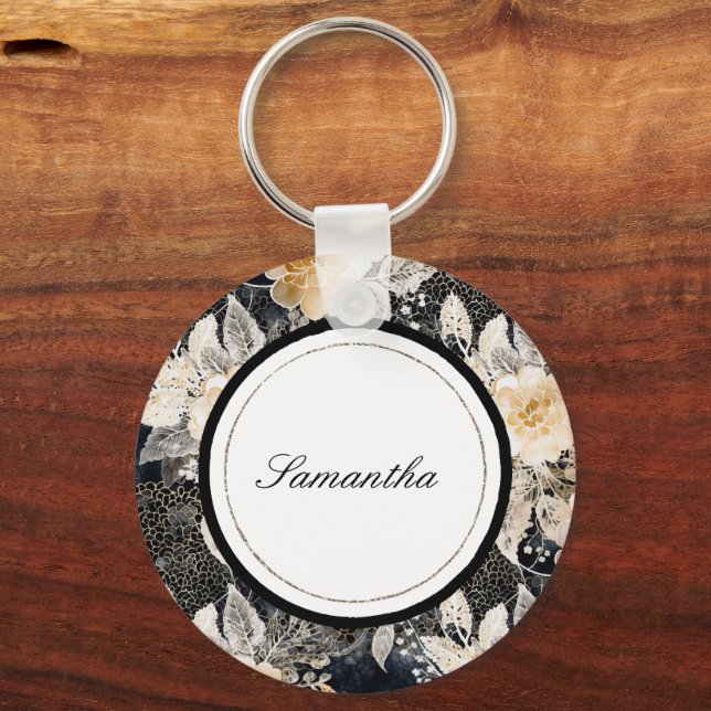 Schwarzer Leopard Schlüsselanhänger (Vorderseite)