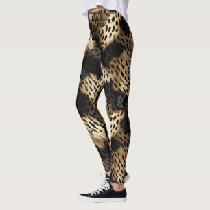 Schwarzer Leopard Tier abstrakt Leggings