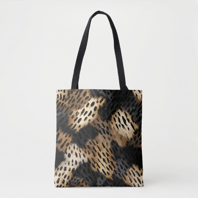 Schwarzer Leopard Tier abstrakt Tasche (Vorderseite)