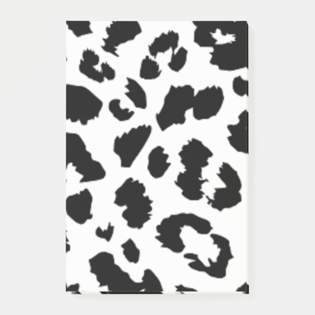 SCHWARZER LEOPARDDRUCK POST-IT KLEBEZETTEL (Vorderseite)