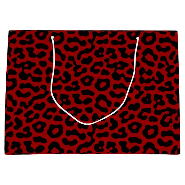 Schwarzer Leoparden-Spots Druckmuster Große Geschenktüte (Vorderseite)