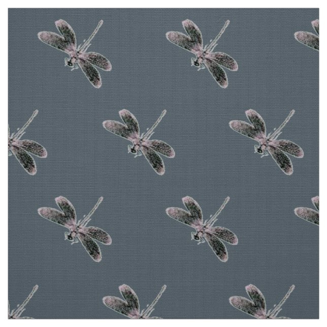 Schwarzer Libelle Stoff (Muster)