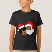 Schwarzer liebender Weihnachtsmann und Mrs. Claus