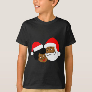 Schwarzer liebender Weihnachtsmann und Mrs. Claus  T-Shirt
