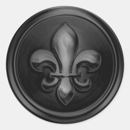 Schwarzer Lilie Umschlag Aufkleber mit Embossing-L