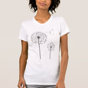 schwarzer Löwenzahn T-Shirt