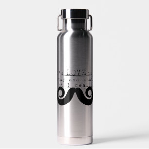 Schwarzer Lustiger Humor Ich Schnurrbart Trinkflasche